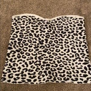 Express Leopard Sweater Tube Top